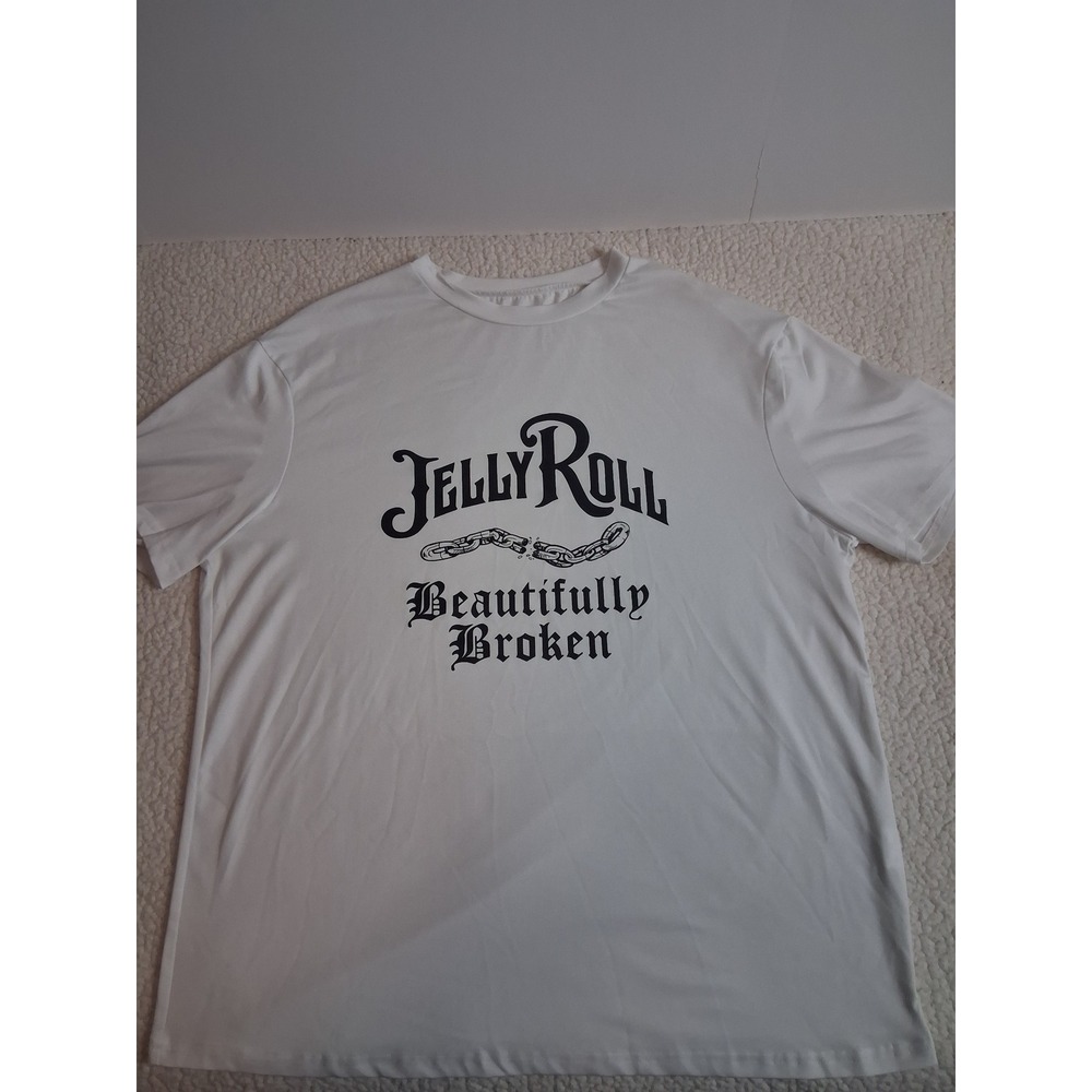 Jelly Roll Beautifully Broken White Graphic T-Shirt Mens XL Concert Tee